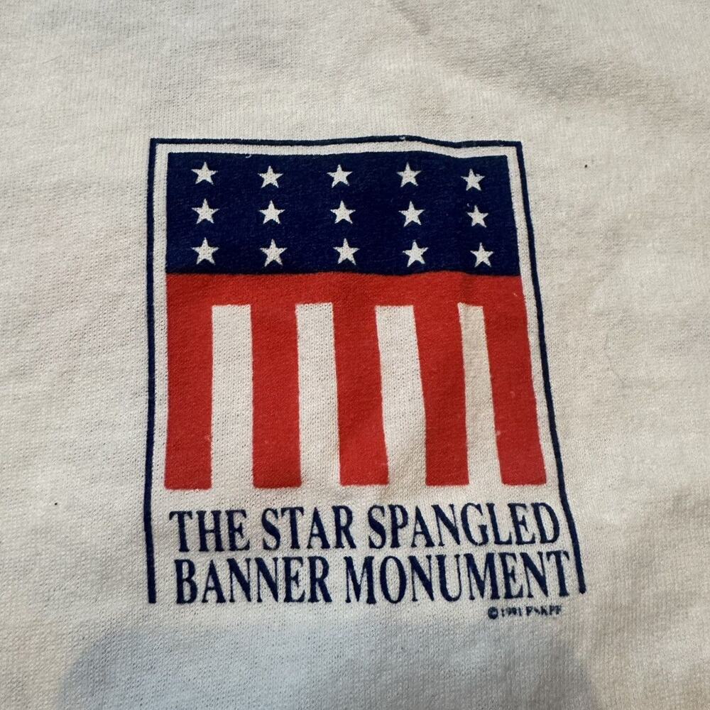 Vintage 90s Hanes 50/50 Single Stitch American Flag Shirt - Picture 4 of 7
